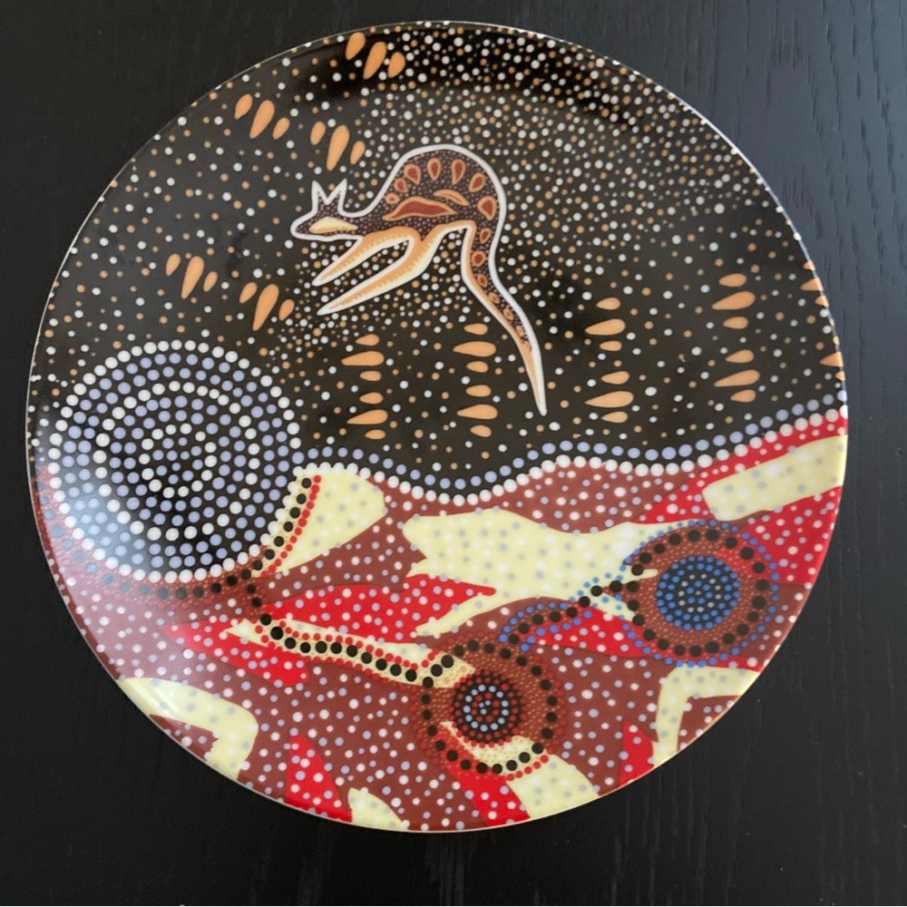 Tobwabba 6” Aboriginal Art Plate Journey of the Coastal Kooris Ron Potter Aussie